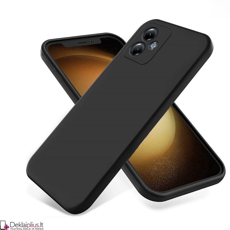 Silikoninis ploniausias dėklas - su kameros apsauga - juodas (Motorola Moto G14) Silikoninis ploniausias dėklas - su kameros apsauga - juodas (Motorola Moto G14)